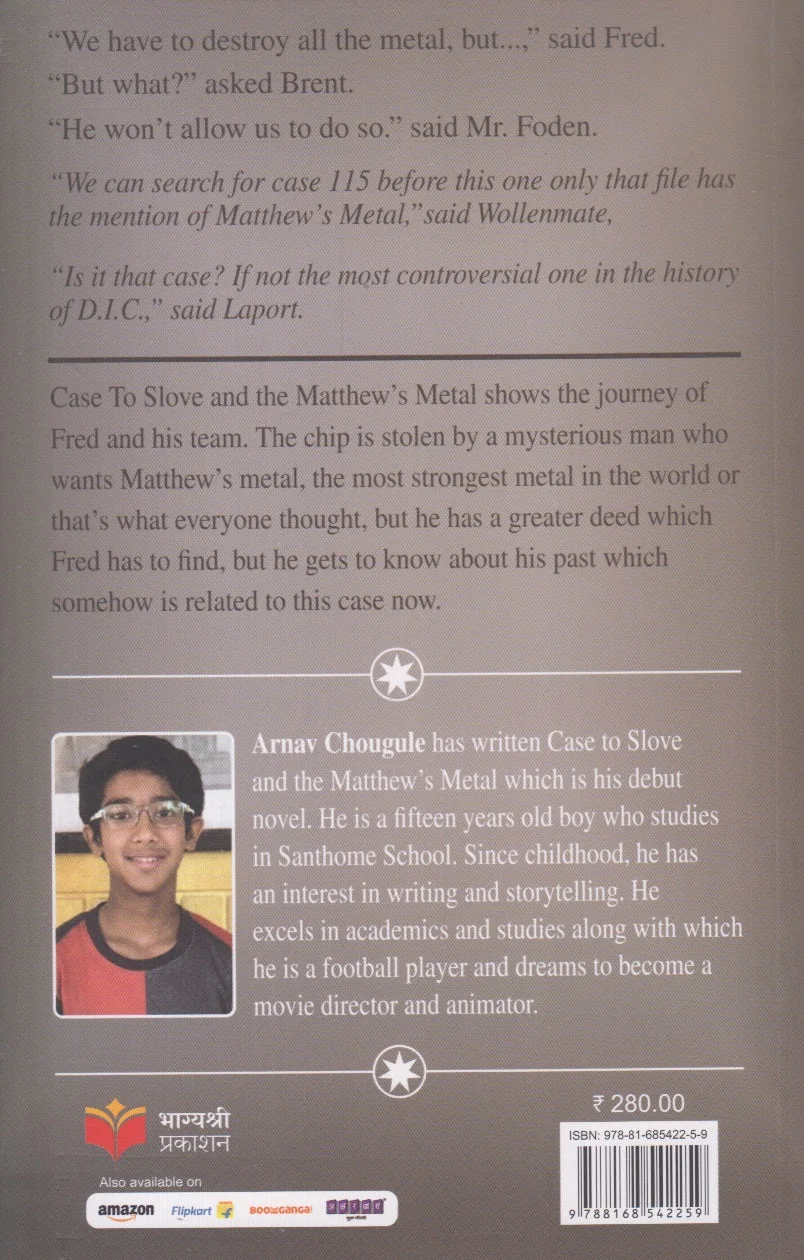 Case To Solve and the Matthew's Metal back cover